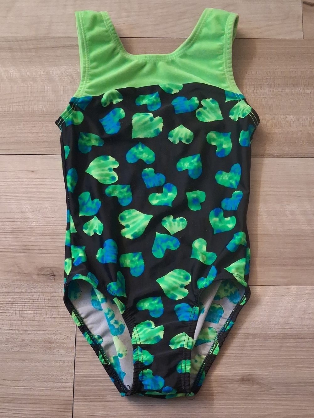 Petite Activewear Heart Leotard Vintage Gymnastics Made In USA size Small (M)